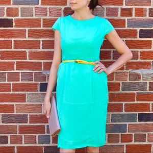 Emerald Green Sheath Cocktail Dress with Pockets